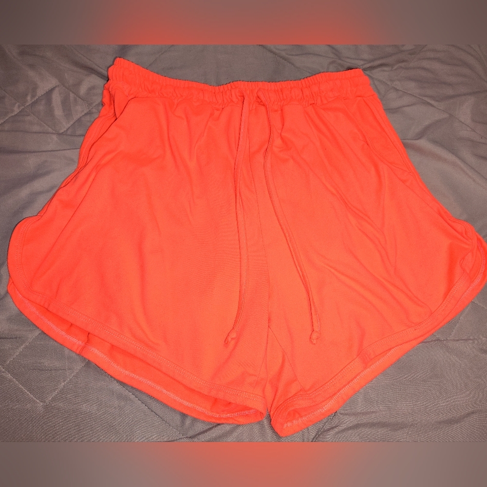 Neon Orange Butter Soft Athletic Shorts